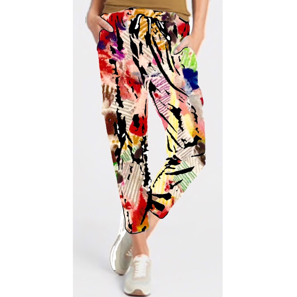 Graphic Joggers Sweatpants Tie Ankle Soft Cotton